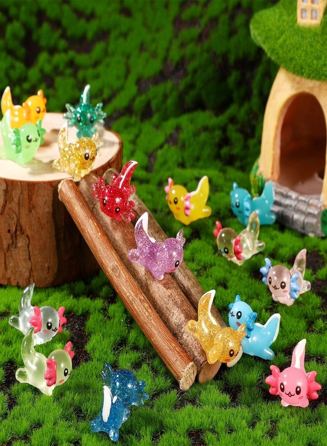 XIHIRCD 24 قطعة من مجسمات الأكسولوتل الصغيرة المصنوعة من الراتنج، 3 أشكال، مجسمات صغيرة مصغرة للأكسولوتل، ألعاب زينة مطاطية صغيرة للأكسولوتل، حيوانات صغيرة لتزيين الأعمال اليدوية والحدائق والمناظر الطبيعية وبيوت الدمى ونباتات الأصص. - Image 3